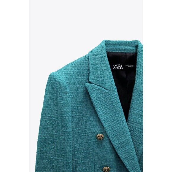 NWT ZARA Emerald Tailored Double Breasted Blazer Blogger’s Favorite​​​ - Picture 5 of 12